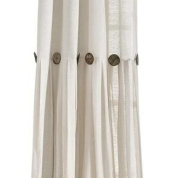 🍀🍀 Lush Decor Linen Button Window Curtain Panel 40" W x 84" L Off White NWT - Picture 2 of 8